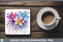 GorgeousSplat Rainbow Square Coaster design.