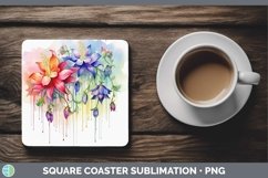 GorgeousSplat Rainbow Square Coaster design.