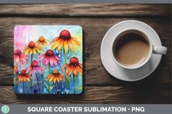 GorgeousSplat Rainbow Square Coaster design.