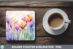 GorgeousSplat Rainbow Square Coaster design.