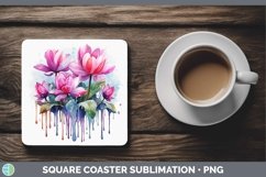 GorgeousSplat Rainbow Square Coaster design.