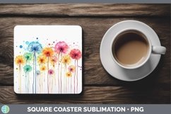 GorgeousSplat Rainbow Square Coaster design.