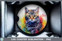 GorgeousSplat Rainbow Car Coaster design.