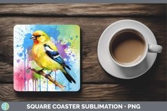 GorgeousSplat Rainbow Square Coaster design.