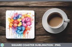 GorgeousSplat Rainbow Square Coaster design.