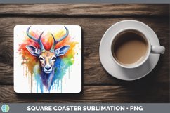 GorgeousSplat Rainbow Square Coaster design.