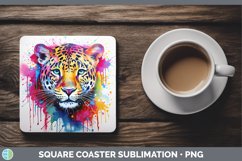 GorgeousSplat Rainbow Square Coaster design.