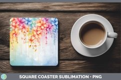 GorgeousSplat Rainbow Square Coaster design.