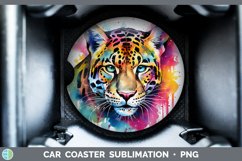 GorgeousSplat Rainbow Car Coaster design.