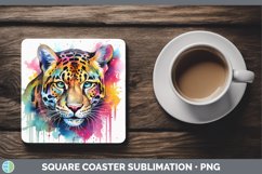 GorgeousSplat Rainbow Square Coaster design.