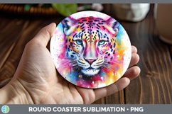 GorgeousSplat Rainbow Round Coaster design.