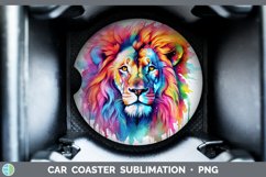 GorgeousSplat Rainbow Car Coaster design.