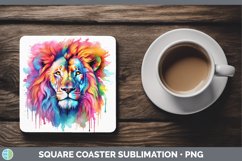 GorgeousSplat Rainbow Square Coaster design.