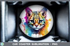 GorgeousSplat Rainbow Car Coaster design.