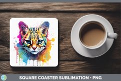GorgeousSplat Rainbow Square Coaster design.