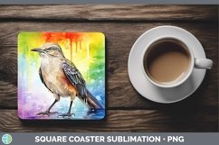GorgeousSplat Rainbow Square Coaster design.