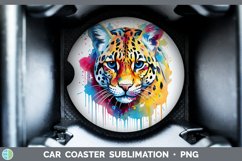 GorgeousSplat Rainbow Car Coaster design.