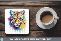 GorgeousSplat Rainbow Square Coaster design.