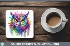 GorgeousSplat Rainbow Square Coaster design.