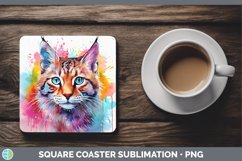 GorgeousSplat Rainbow Square Coaster design.