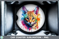 GorgeousSplat Rainbow Car Coaster design.