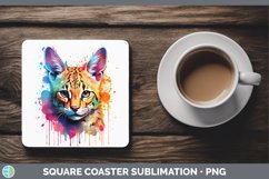 GorgeousSplat Rainbow Square Coaster design.