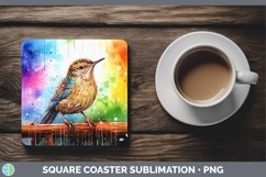 GorgeousSplat Rainbow Square Coaster design.