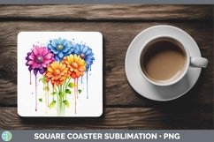 GorgeousSplat Rainbow Square Coaster design.