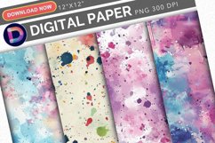 Watercolor Splatter Digital Paper Product Image 1