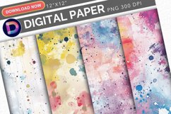 Watercolor Splatter Digital Paper Product Image 1