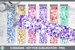 Bundle of six splatter key fob sublimation designs