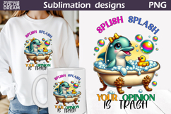 Funny Dolphin Clipart | Splish Splash Your Opinion Is Trash Product Image 1