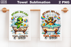 Funny Sea Turtle Towel | Sarcastic Quotes Towel Product Image 1