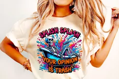 Splish Splash Your Opinion Is Trash PNG, Funny Skeleton PNG Product Image 2