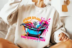 Splish Splash Your Opinion Is Trash PNG, Funny Skeleton PNG Product Image 3