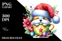Cute Pig with Santa Hat PNG Product Image 2