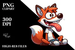 Goofy Fox with Tongue-Out PNG Product Image 2