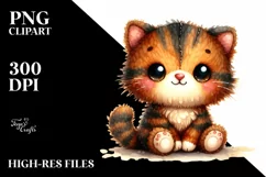 Cute Baby Plush Cat Sewed Clipart Product Image 1