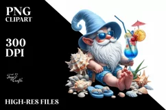 Gnome Silling Beach Wear Holding Cocktail | Sublimation | Product Image 3