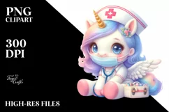 Cute Baby Unicorn in Pastel Watercolor Product Image 3