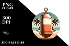 Vintage Tropical Island Beachbuoy | Sublimation | Clipart Product Image 3