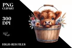 Cute Baby Highland Cow, PNG Product Image 3