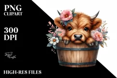 Cute Baby Highland Cow, PNG Product Image 3