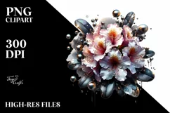 Glossy Rhododendron made of Shiny like Material | Watercolor Product Image 1