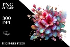 Glossy Rhododendron made of Shiny like Material | Watercolor Product Image 3