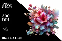 Glossy Rhododendron made of Shiny like Material | Watercolor Product Image 3