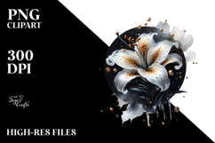 Abstract Lily with Golden Insertions, PNG Product Image 2