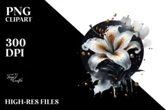 Abstract Lily with Golden Insertions, PNG Product Image 2