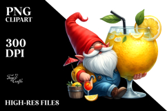 Whimsical Gnome with Cocktail, PNG Product Image 2