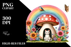 Watercolor Cat House Scene Product Image 2